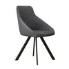 2× Retro Dining Chairs Grey PU Faux Leather Luxury Padded Seat Home Restaurant