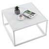 Modern Square Leisure Coffee Table Sofa Side End Table with Faux Marble Tabletop