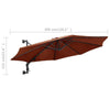 Wall-Mounted Parasol & Metal Pole Umbrella Patio Parasol Garden Umbrella