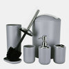 6pcs Bathroom Accessories Set Bin Soap Dispenser Toothbrush Tumbler Toilet Brush