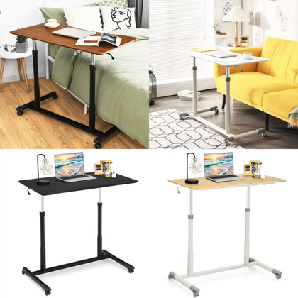 Height Adjustable Laptop Table Mobile Sit Stand Converter Lifting Desk W/ Wheels