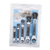 Metric 6-21MM Offset Ratchet Spanner Set/5 Pcs Ratchet Ring Wrench Spanners Tool