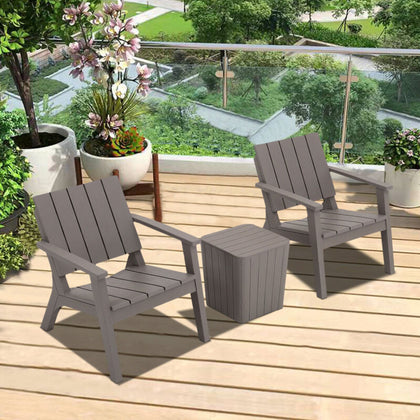 Garden Slatted Furniture Bistro Set 3Piece Chair Table Balcony Patio Pool Outdoo