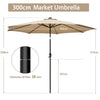 300 cm Solar Patio Umbrella 112 LED Lighted Umbrella Outdoor Table Umbrella