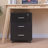 Black Mobile 3 Drawers Filing Pedestal Cabinets File Chest Storage Wooden Office