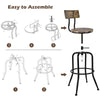 Set of 2 Bar Stool Adjustable Swivel Kitchen Dining Chair W/ Ergonomic Backrest