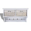 Wooden Wicker Basket Cabinet Storage Sideboard Chest Of Drawers Rack Shelf White