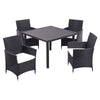 2/4 Outdoor Garden Furniture Cushioned Black Rattan Chairs Set Patio Wicker Seat