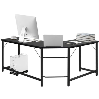 Large L-Shaped Corner Computer Desk PC Laptop Table Workstation with CPU Stand