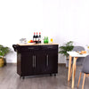 Kitchen Storage Trolley Cart Rolling Island Shelves Cupboard 3 Doors Cabinet Bar