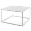 Modern Square Leisure Coffee Table Sofa Side End Table with Faux Marble Tabletop