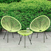 Three-Piece Rattan Garden Furniture 2 Seat Bistro Table Chair Outdoor Patio Set