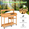 Garden Potting Table Wooden Planting Bench Flower Plant DIY Workstation w/Hooks