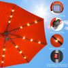 4.6m Double-Sided Parasol with Base Solar LED Lights and Crank Handle Outdoor