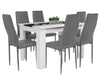 Wooden Dining Table and Chairs 4 / 6 Set Pu Leather Seat Kitchen Room Furniture