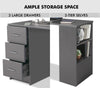 Large Computer Desk With Shelves & Drawers PC Writing Study Table Home Office