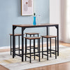 5Pcs Bar Table Stools Set 4 Bar Stools for Breakfast Pub Counter Small Apartment