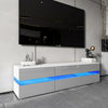 177CM Large TV Unit Stand Cabinet High Gloss Drawers Matt Body LED Lights UK