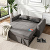 Grey Fabric Aramchair Sofa Bed 2 Seater Pull Out Double Sleeper Sofa Bed