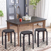 Set of 4 Stackable Dining Stools Bentwood Round Chairs Kitchen Breakfast Seating