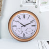 38cm Garden Wall Clock Thermometer Weatherproof Gold Home Indoor Outdoor Decor