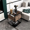 Thicken Tempered Glass End Table Coffee Table Shelf Home Furniture Office Decor