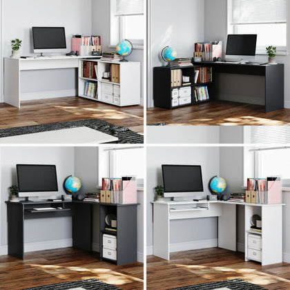 Corner Computer Desk L-shaped Home Office Table Workstation Study Furniture