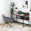 120cm Computer Desk Industrial Home Office Desk Study Writing Workstation Brown