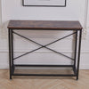 Retro 2Tier Console Table Side/End Table w Mesh Shelf Entryway Hallway Furniture