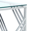 Glass Top Console Table Chrome Leg Side Table Living Room Hallway Display Stand