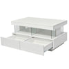 Coffee Table High Gloss LED RGB Tea Table With Storage Drawers Living Room BT