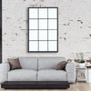 Large 90cm Window Garden Mirror Metal Frame Indoor Outdoor Arch Floral Decor