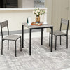 Modern Dining Table and Chairs Set 2/4 Seats Metal Frame Kitchen Home Grey/Brown