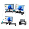 Adjustable Dual Monitor Stand Desk Computer Riser with Organizer Slot Black