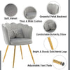 Velvet Dining Chairs Armchair Upholstered Accent Chair with Gold Metal Legs SR