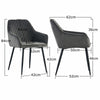 Retro 1/2X Dining Chairs Kitchen Armchairs Velvet Padded Seat Metal Legs Grey UK