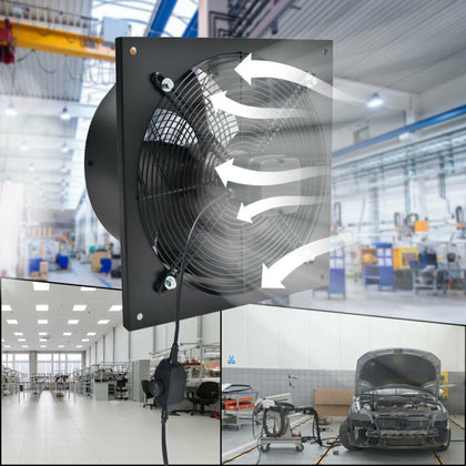 Industrial Axial Flow Plate Extractor Fan Factory Warehous Kitchen Speed Control