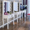 Modern Dressing Table with Lighted Vanity Mirror Hollywood Makeup Desk White