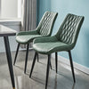 2x Green Dining Chairs Faux Leather/ PU Restaurant Dining Room Furniture Chair