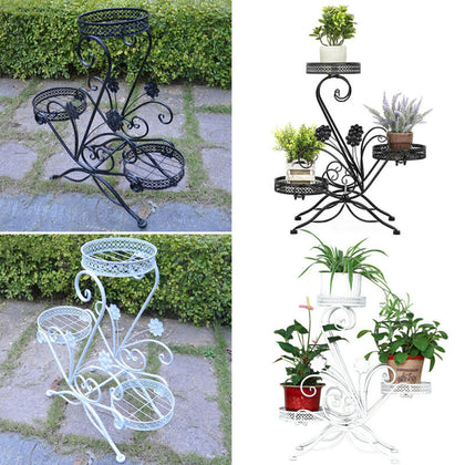 Stylish Flower Shape Metal Plant Display Shelf Rack Stand Living Room Decor