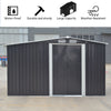 8*8ft Galvanized Steel Outdoor Wood Storage Gabled Roof Wood Storage House