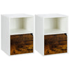 Set of 2 Nightstand Modern Sofa Side Table Bedroom End Table with Door Cabinet