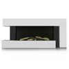 LED Electric Fire 52" White Wall Surround Suite Mantel Fireplace Electric Heater