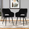Pair of Velvet Dining Chairs Diamond Seat With Hole Metal Legs Multicolor Modern