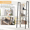 4-Tier Minimalistic Ladder Shelf Unit Steel Frame Home Display Storage Rack