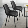 Set of 2 Dining Chairs Velvet Padded Seat Metal Leg Kitchen Chairs Multicolor