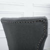 2Pcs Wing Back Dining Chairs Fabric Upholstered Accent Dining Room Kitchen Gray