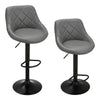 2 x Bar Stools Kitchen Breakfast Chairs with Swivel Gas Lift Adjustable Height