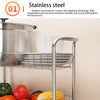Silver 4-Tier Mesh Rolling Cart Basket Storage Rack Kitchen Serving Trolley Unit