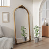 Large Vintage Full Length Golden Wood Framed Ornate Leaner Wall Hanging Mirror